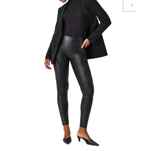 SPANX® Very Black Moto Faux Leather Leggings